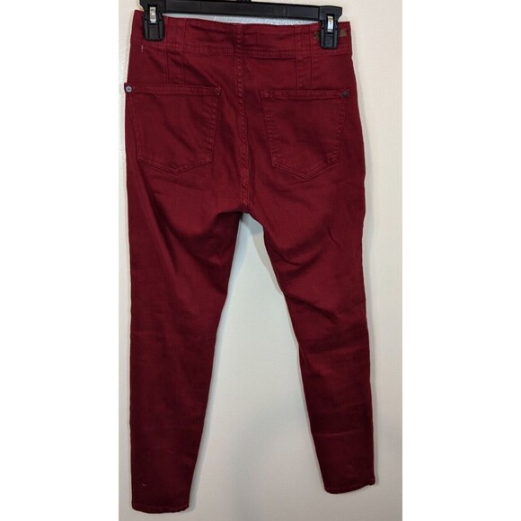 Anthropologie Pilcro and the Letterpress Jean Red Skinny Button Fly Mid Rise 24 - Picture 3 of 13